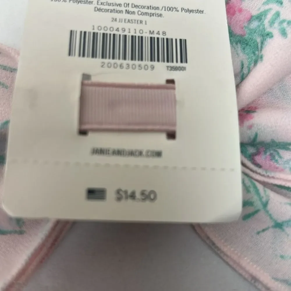 Janie and Jack Bunny Pink floral bow barrette New with tags one size